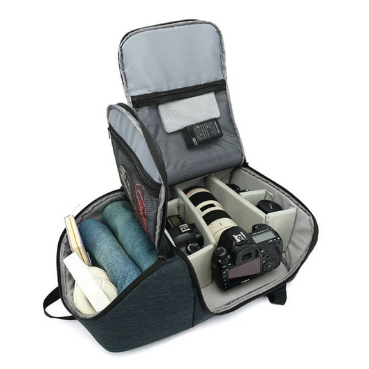 Nylon Professional SLR Camera Backpack โ Large Waterproof Travel Bag with Tripod