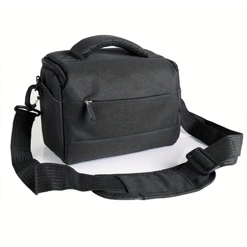 Black Nylon DSLR Camera Bag – Waterproof, Portable for Canon