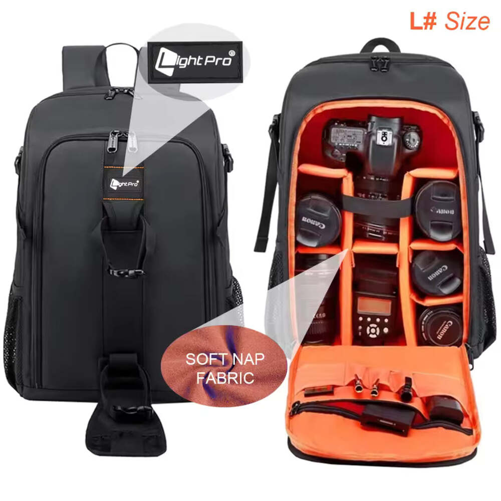 Big Capacity Waterproof Camera Backpack with Tripod Holder & Rain Cover