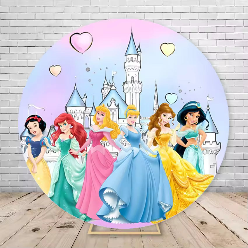 Round Disney Princess Castle Backdrop – Snow White Party Decoration