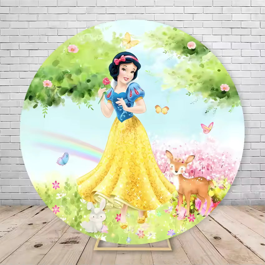 Round Disney Princess Castle Backdrop – Snow White Party Decoration