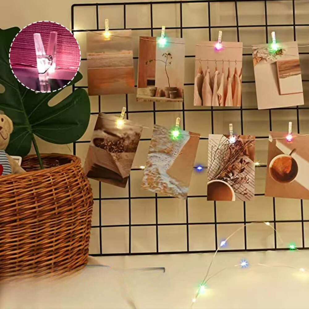 Photo Clip LED String Light Warm White 2/5/10M Battery Fairy Lamp