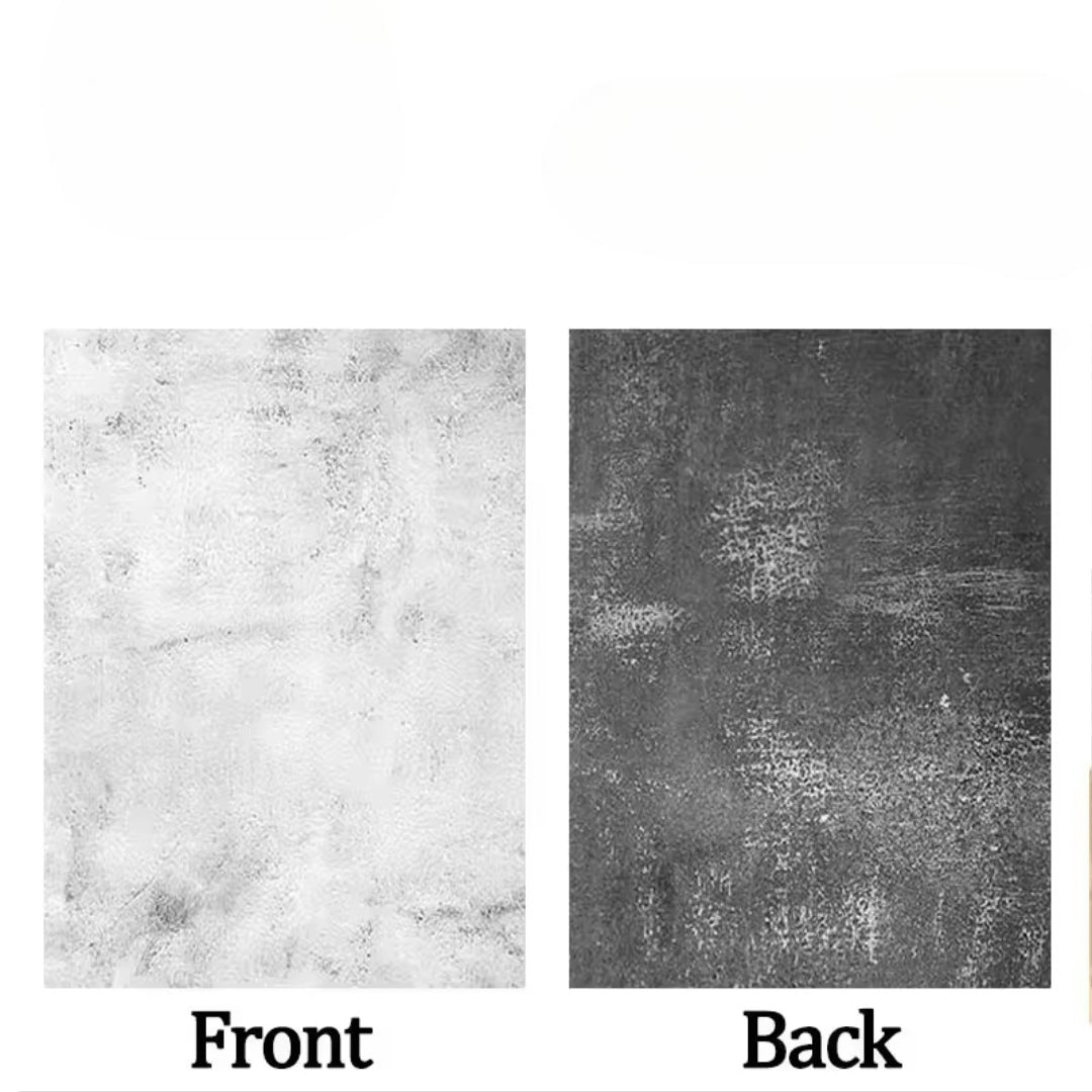 2-Sided Marble & Wood Photography Backdrop – 57×43cm Waterproof Prop