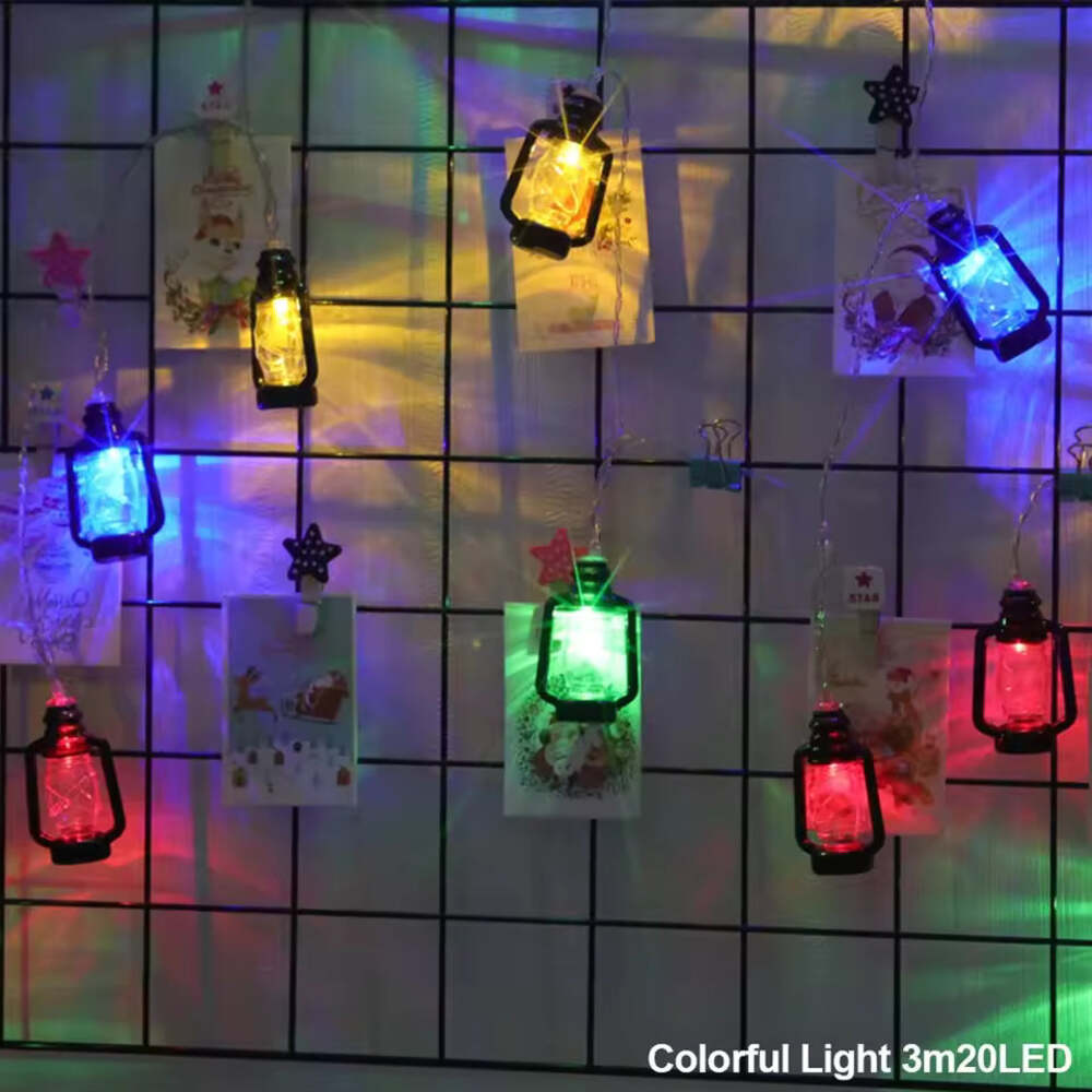 Retro Kerosene Lamp LED Fairy String Lights, Battery Powered