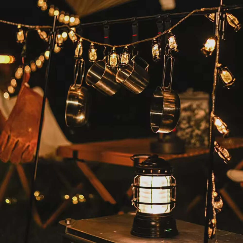 Retro Kerosene Lamp LED Fairy String Lights, Battery Powered