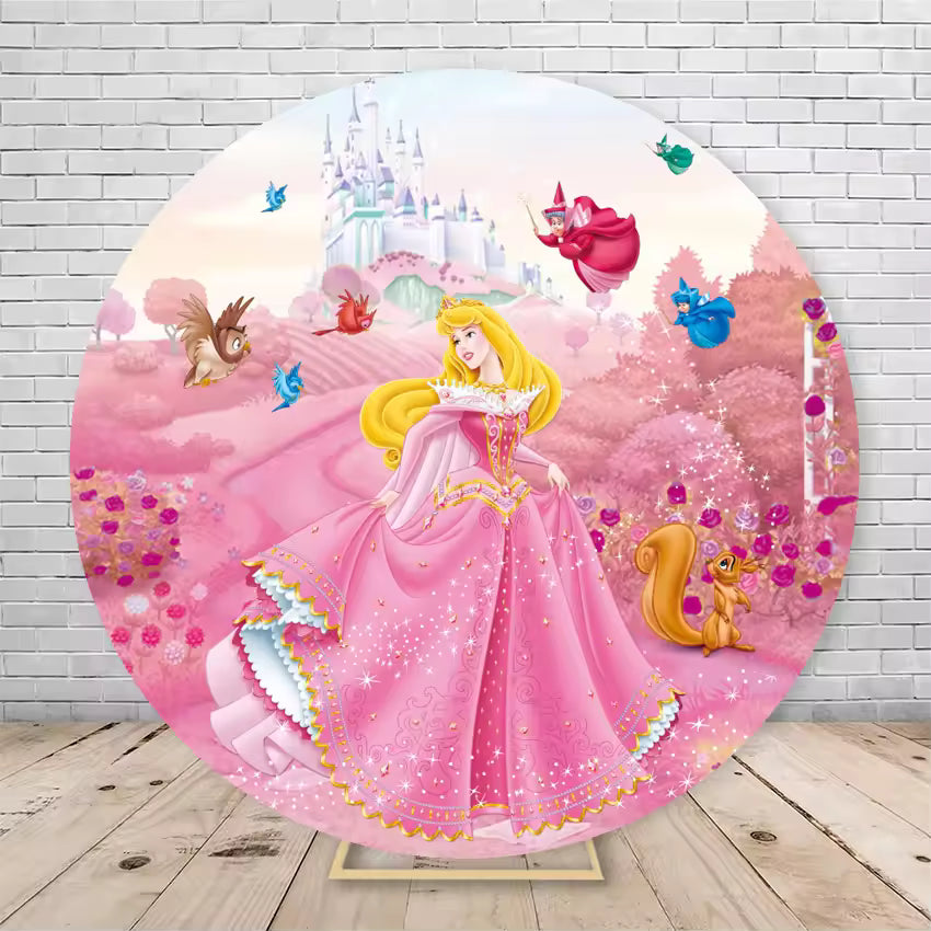 Round Disney Princess Castle Backdrop – Snow White Party Decoration