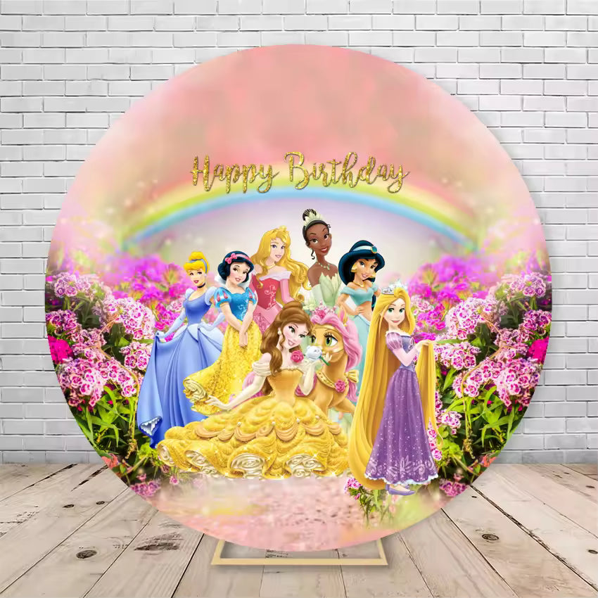 Round Disney Princess Castle Backdrop – Snow White Party Decoration