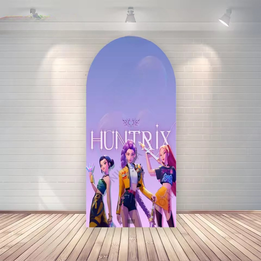 Kpop Demon Hunter Birthday Backdrop – Double-Sided Photo Booth Prop