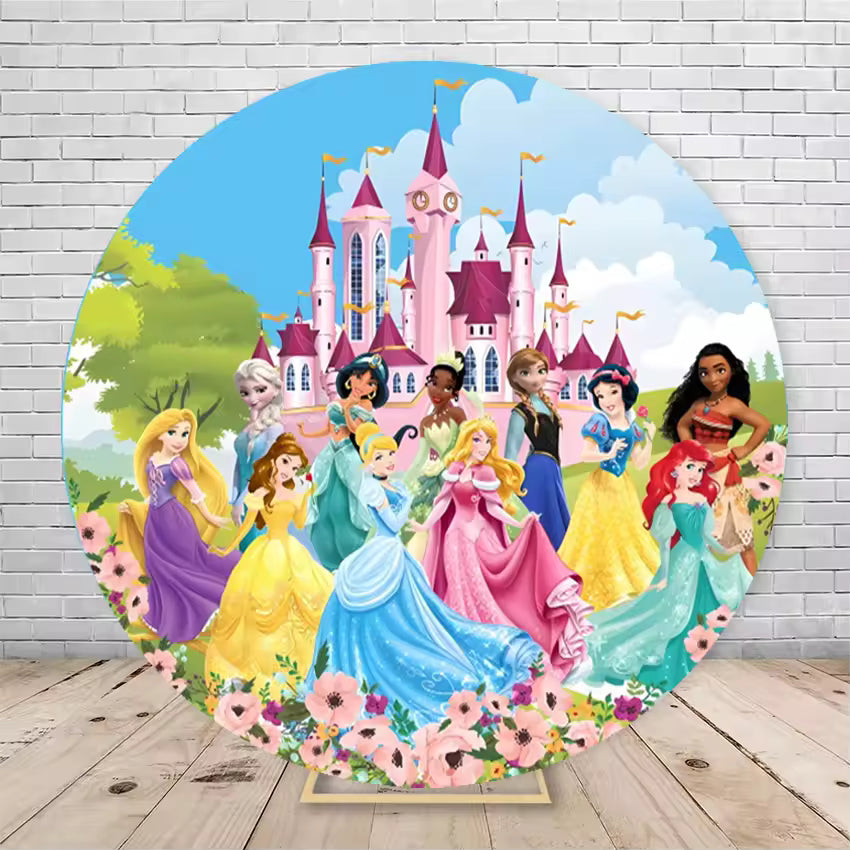 Round Disney Princess Castle Backdrop – Snow White Party Decoration