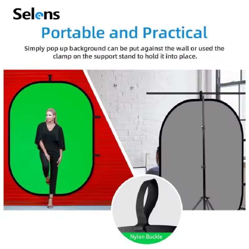 Selens Collapsible Portable Green & Blue Screen Backdrop for Photography