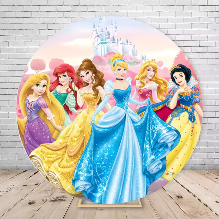 Round Disney Princess Castle Backdrop – Snow White Party Decoration