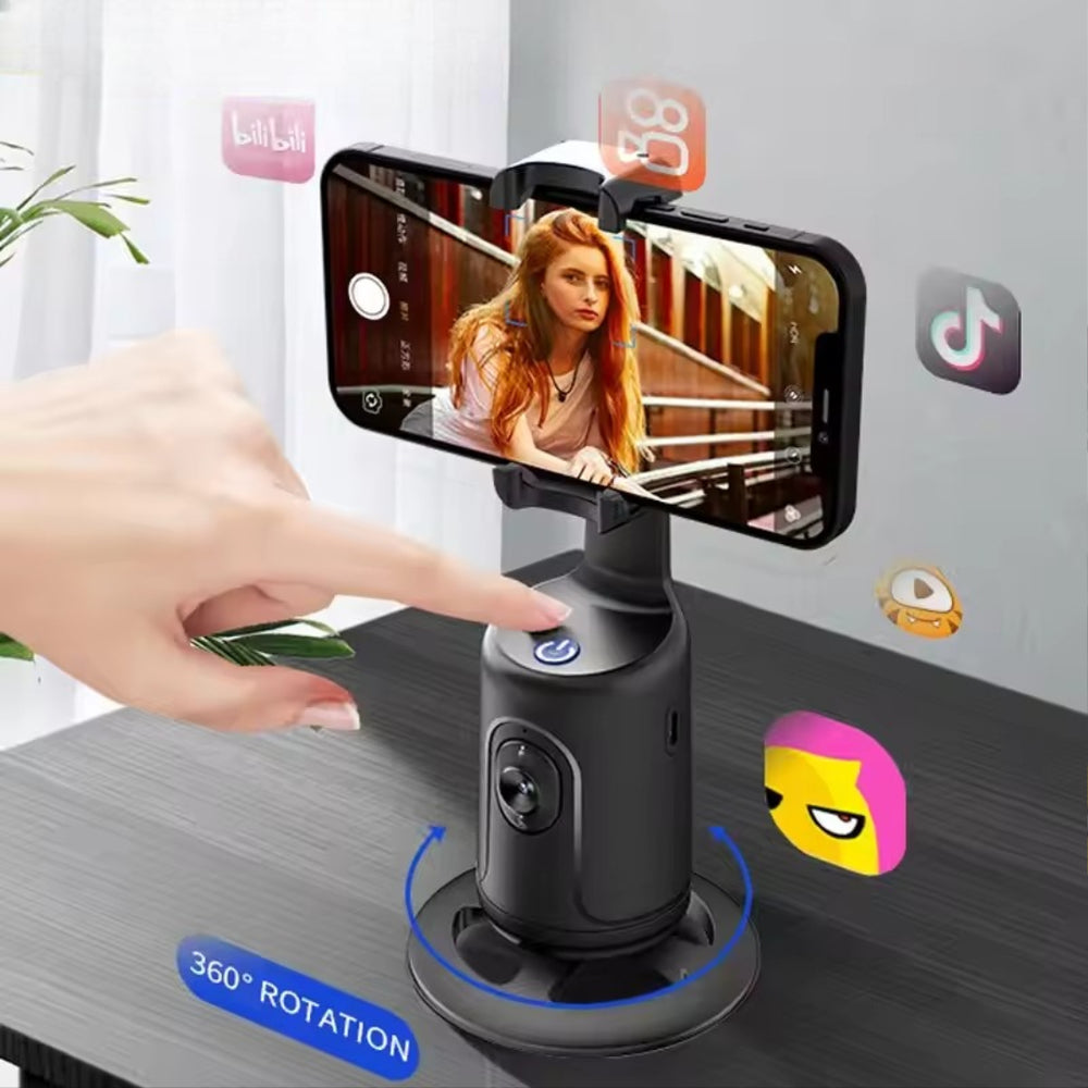 P01 AI Auto-Tracking Gimbal Camera – 360° Face & Body Follow Stand
