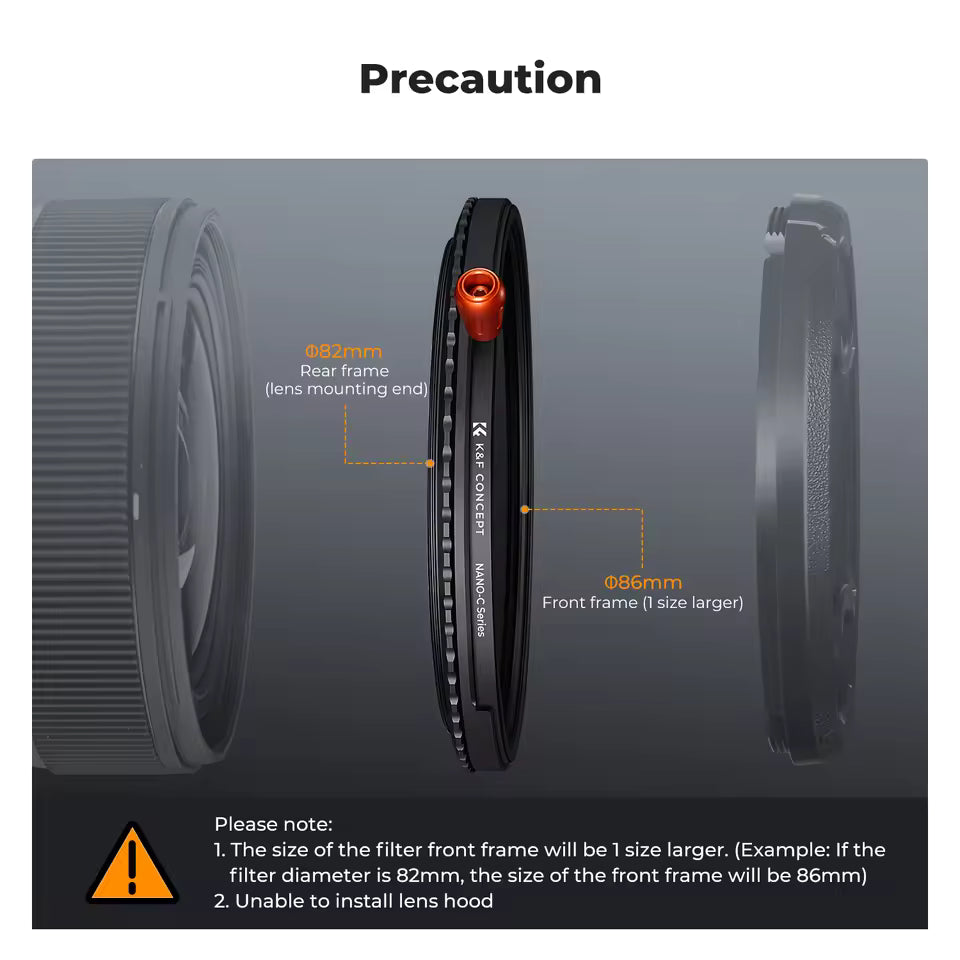 K&F Concept 3-in-1 ND2–32 + CPL + Black Diffusion 1/4 Filter 37–82mm