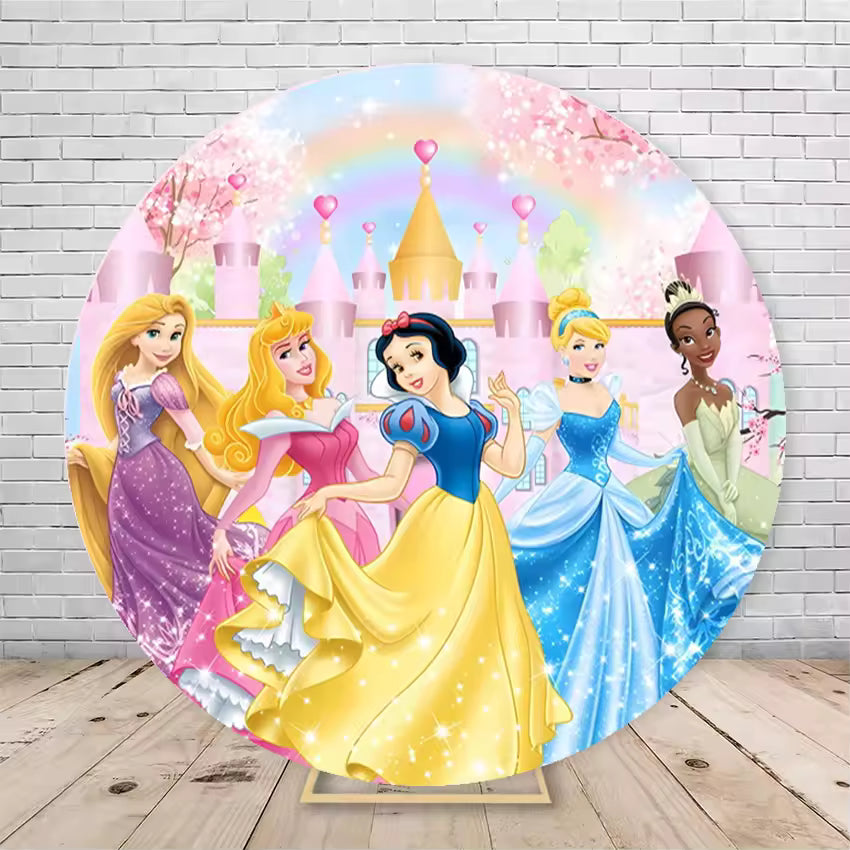 Round Disney Princess Castle Backdrop – Snow White Party Decoration