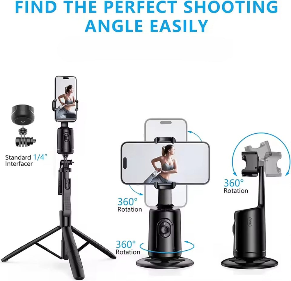 P01 AI Auto-Tracking Gimbal Camera – 360° Face & Body Follow Stand