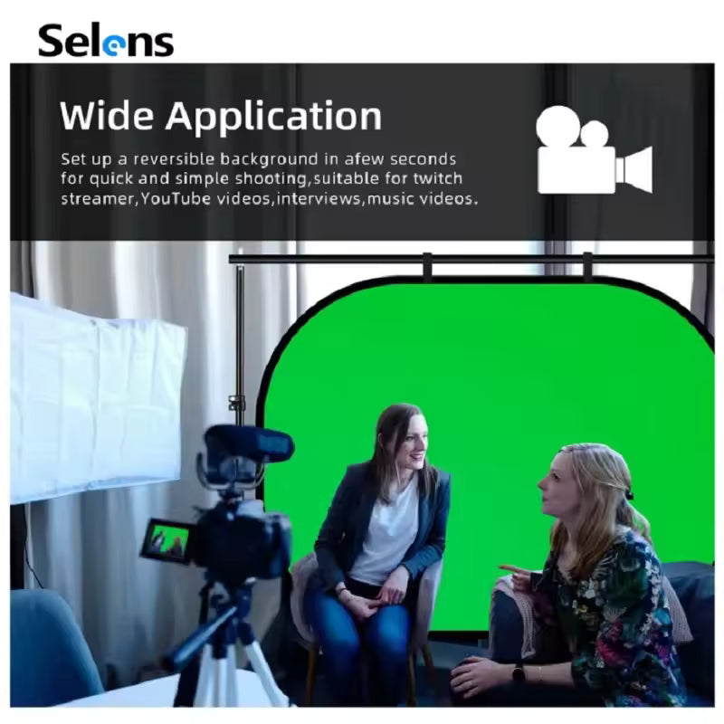 Selens Collapsible Portable Green & Blue Screen Backdrop for Photography