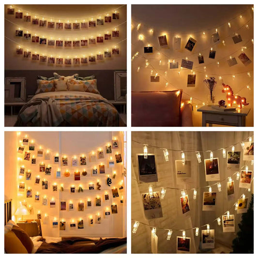 Photo Clip LED String Light Warm White 2/5/10M Battery Fairy Lamp