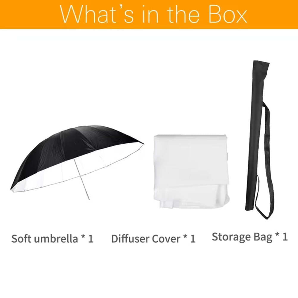 Godox 150cm 60" Black White Silver Reflective Umbrella with Diffuser