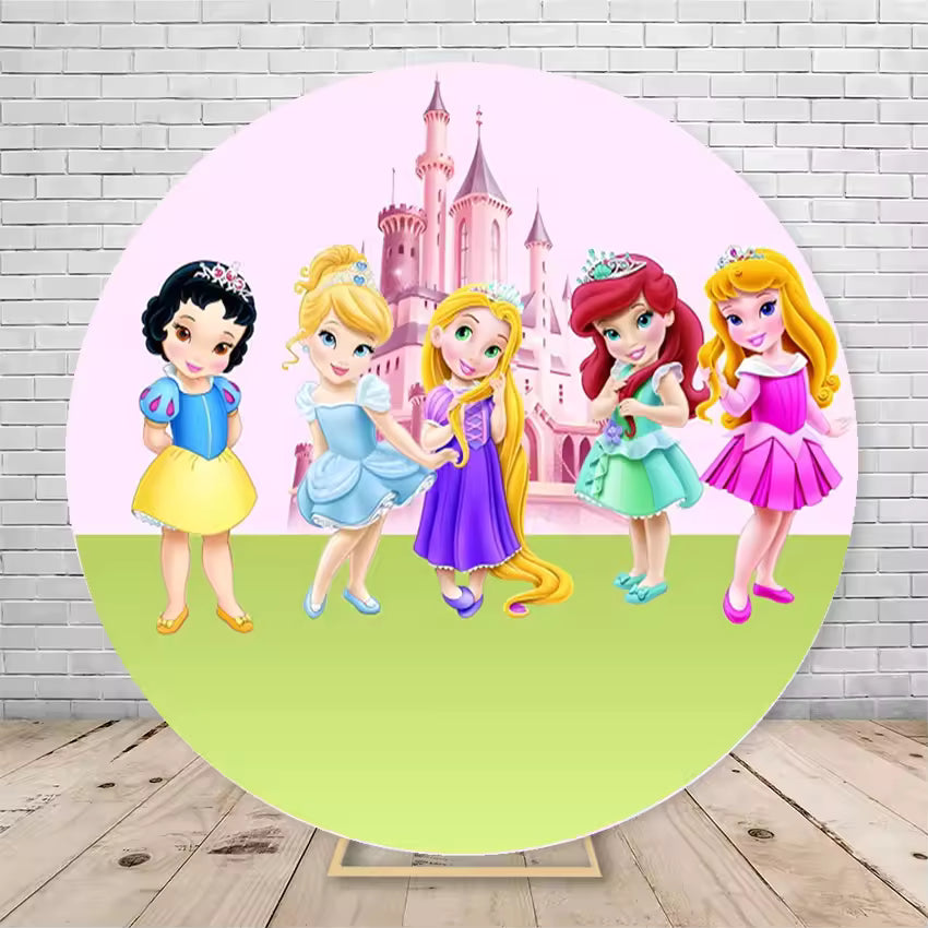 Round Disney Princess Castle Backdrop – Snow White Party Decoration