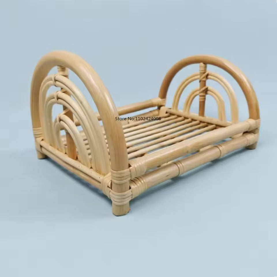 Rattan Retro Basket Chair – Handmade Newborn Photography Prop