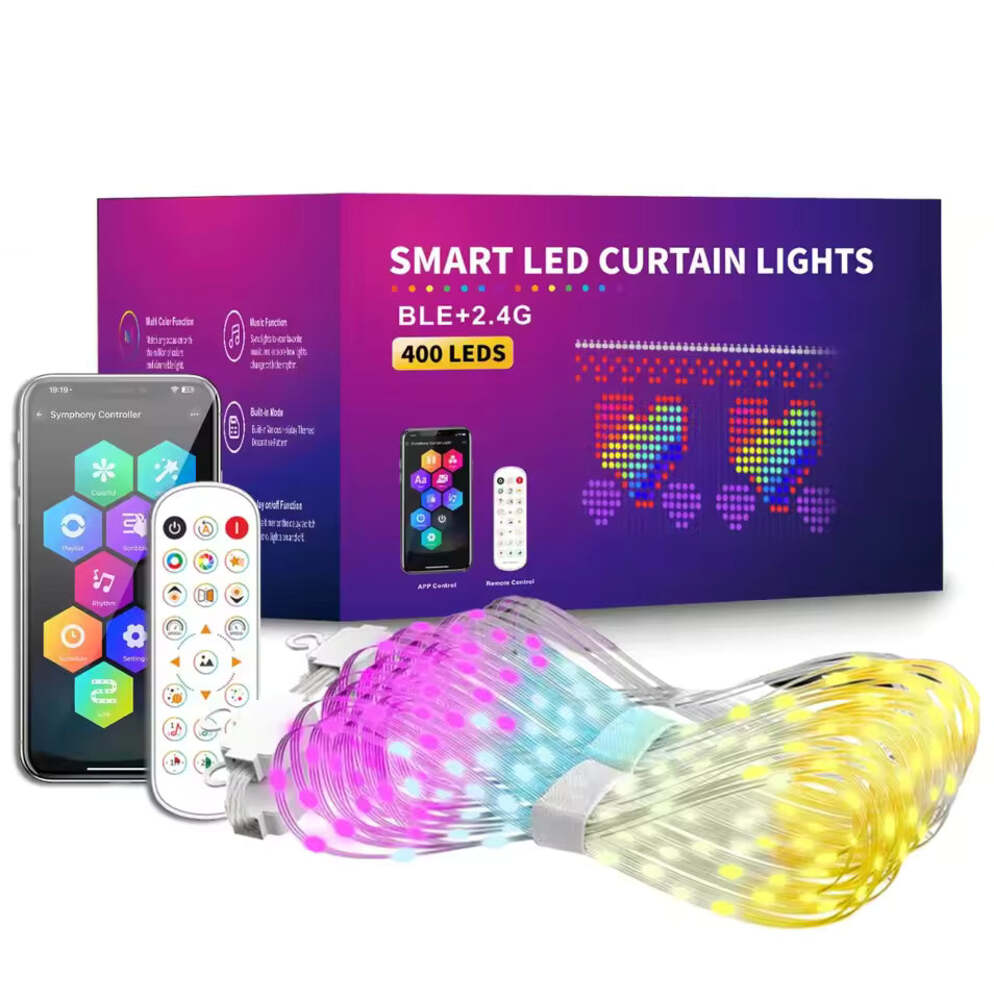 Smart LED RGBIC Curtain String Light with Bluetooth App Control