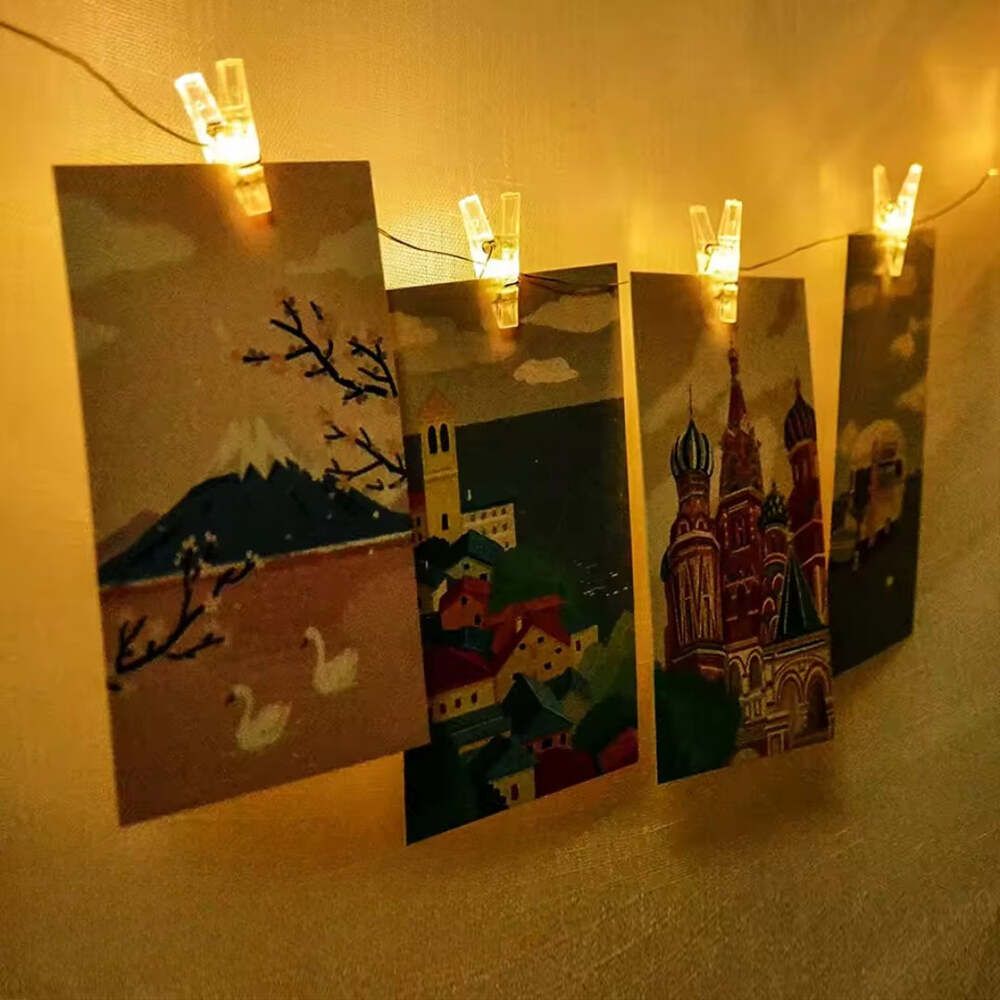 Photo Clip LED String Light Warm White 2/5/10M Battery Fairy Lamp