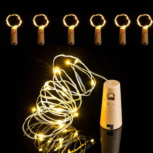 LED Wine Bottle Fairy String Lights β Waterproof Cork Garland