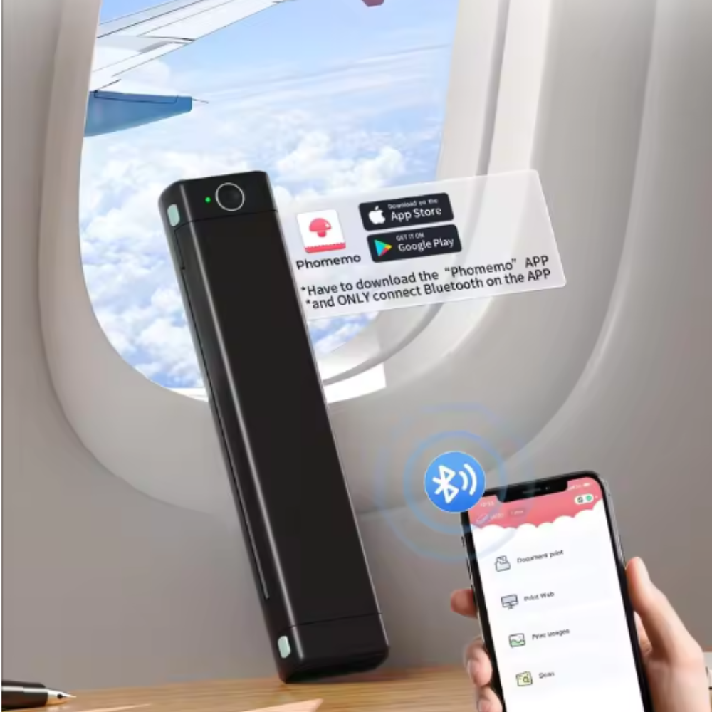 M08F Portable Wireless Thermal Printer – Inkless, Bluetooth