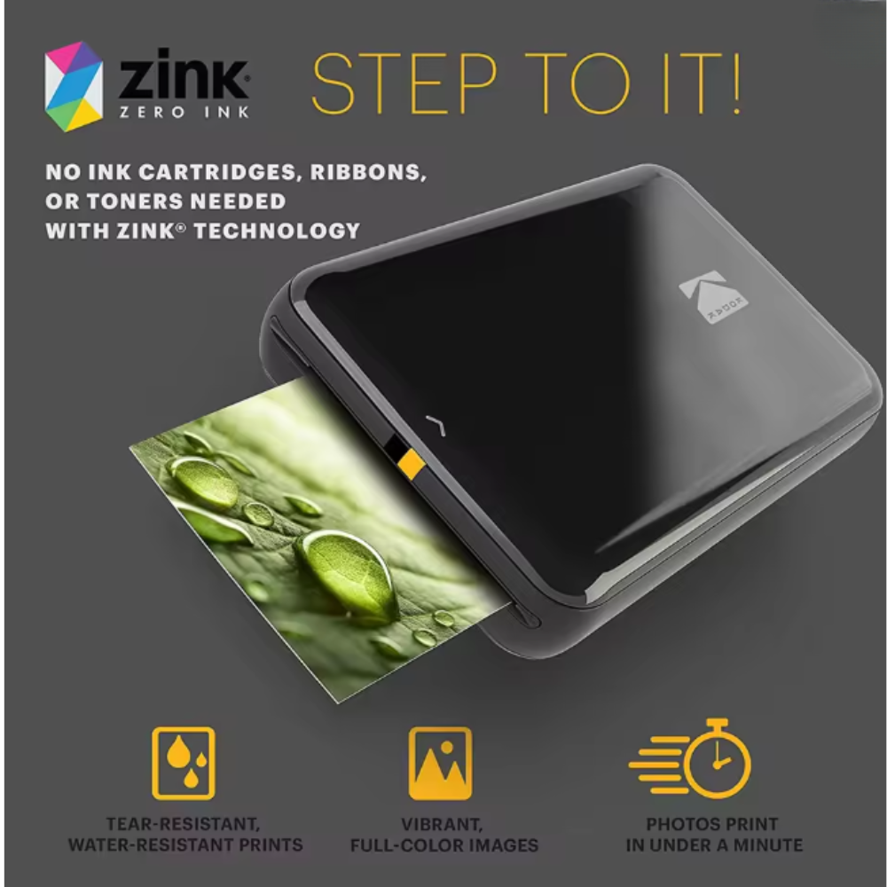 Kodak Step Mobile Photo Printer – 2x3", Bluetooth, ZINK