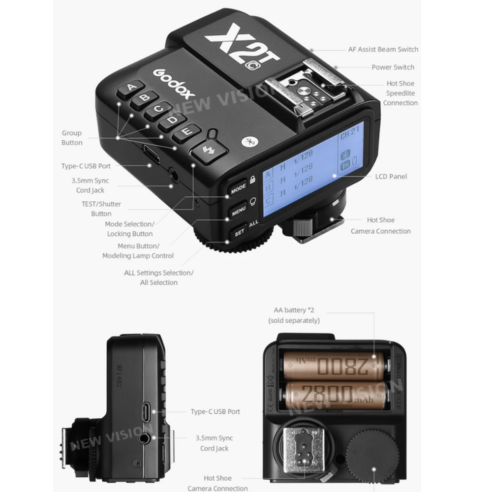 Godox X2T Wireless Flash Trigger TTL HSS 2.4G