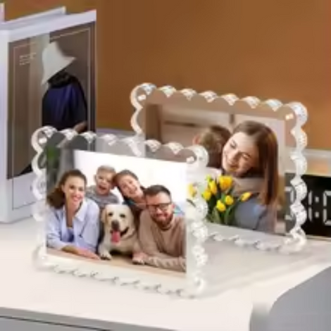 Acrylic Transparent Magnetic Photo Frame – 6/7 Inch Thick Clear Picture Display