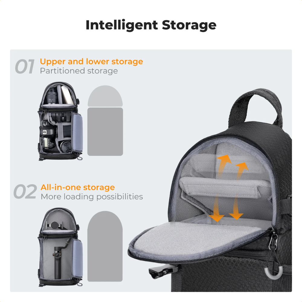 K&F Concept 10L Waterproof Camera Sling Backpack for DSLR & Mirrorless