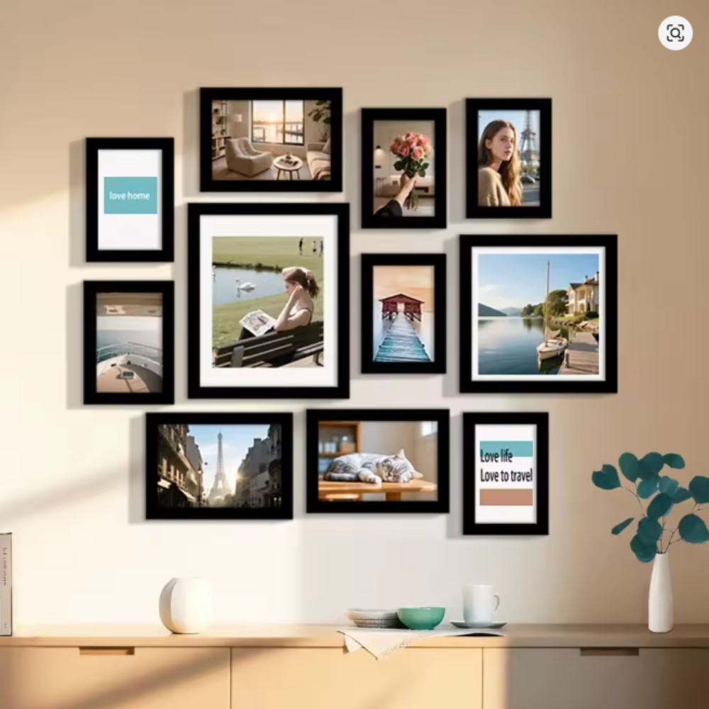 11Pcs Multi-Size Photo Frame Set – Family Wall Gallery Decor & Gift