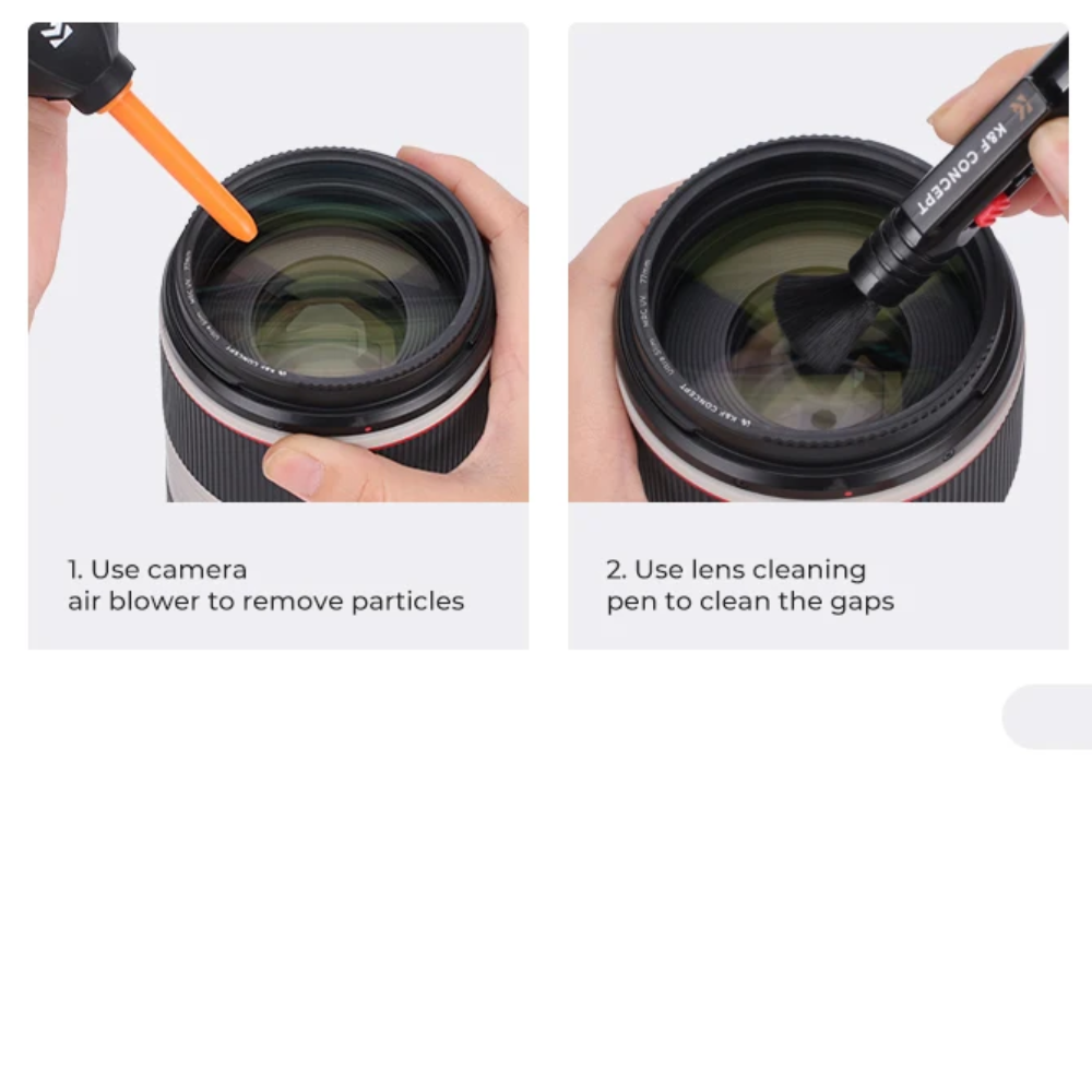 K&F Concept Camera Lens Cleaning Kit – Blower, Wipes, Cloth, Liquid & Pen
