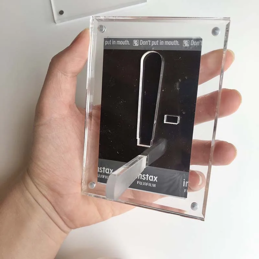 3 Inch Polaroid Acrylic Photo Frame – Double-Sided Magnetic Display Stand