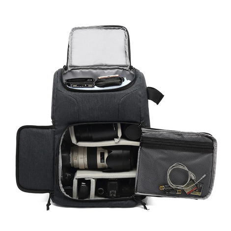 Waterproof Camera Backpack with Laptop Compartment & Tripod Holder