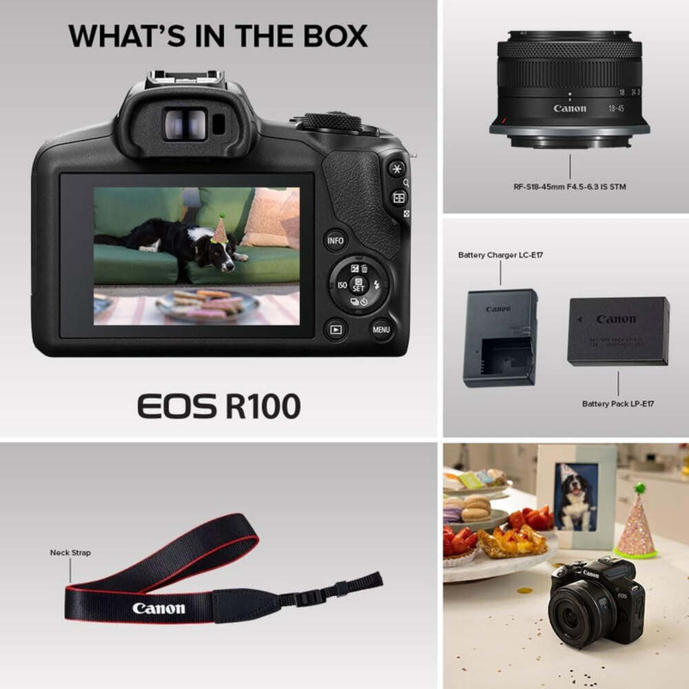 Canon EOS R100 APS-C Mirrorless Camera 24.1MP 4K Video Compact Body