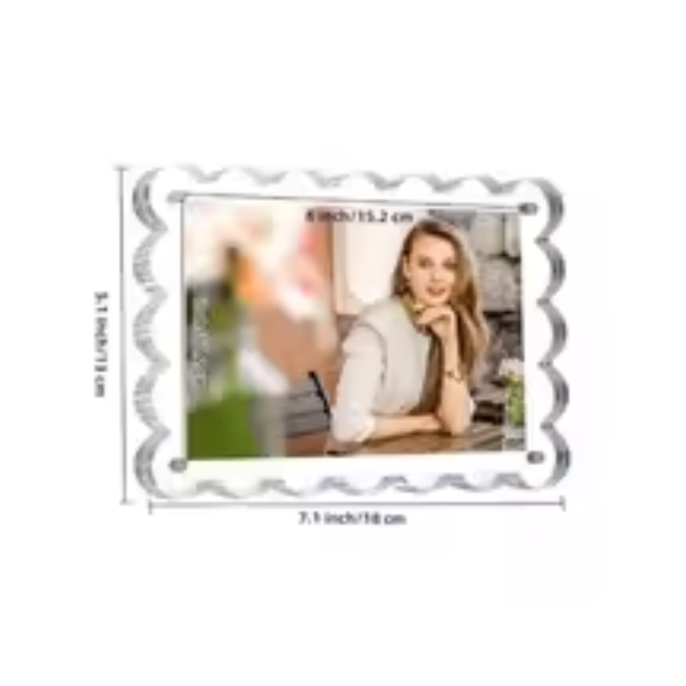 Acrylic Transparent Magnetic Photo Frame – 6/7 Inch Thick Clear Picture Display