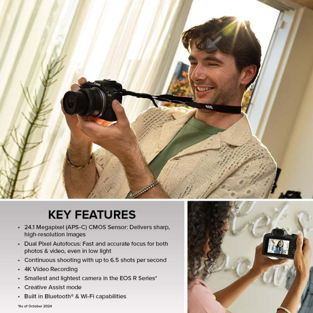 Canon EOS R100 APS-C Mirrorless Camera 24.1MP 4K Video Compact Body