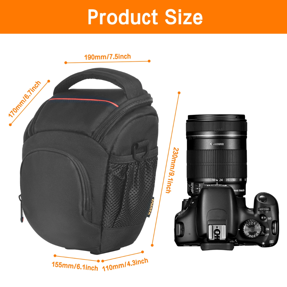 FOSOTO FT-R5 Black Waterproof DSLR Camera Bag for Canon