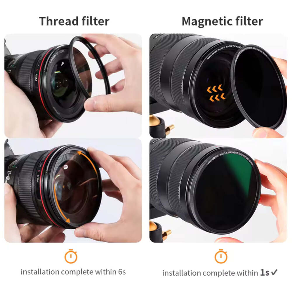 K&F Concept Magnetic HD ND1000 Filter Set with Lens Cap Nano-X 49–67mm