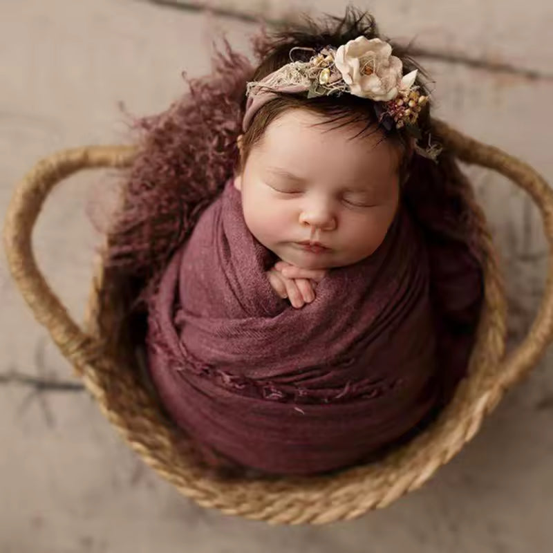 Newborn Photography Woven Basket – Baby Full Moon Photo Prop