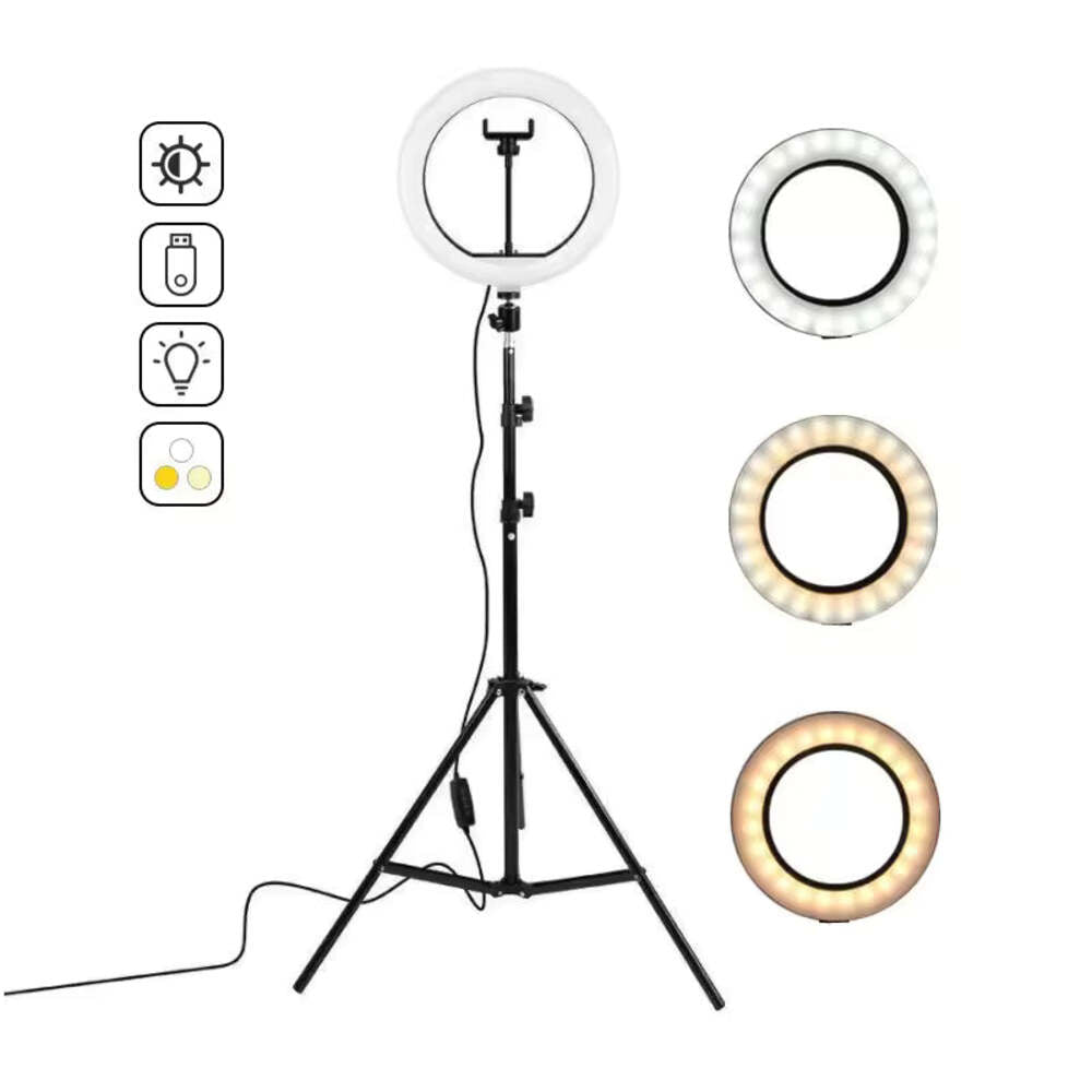 10/12 Inch LED Ring Light with Stand – Dimmable Selfie Fill Light for Makeup & Video