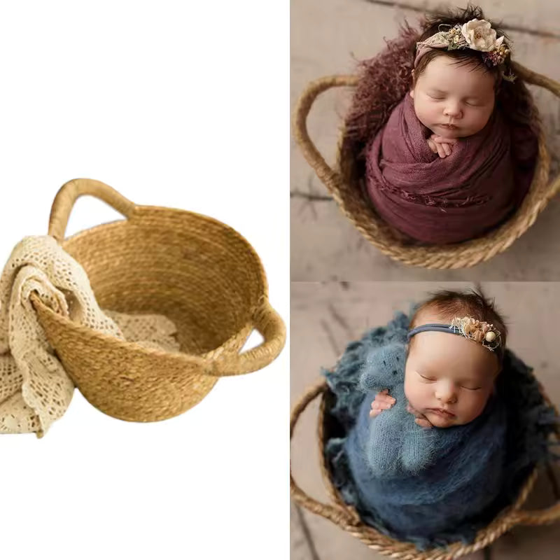 Newborn Photography Woven Basket – Baby Full Moon Photo Prop