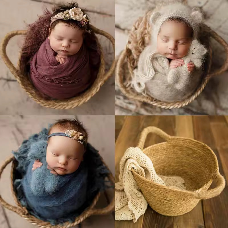 Newborn Photography Woven Basket – Baby Full Moon Photo Prop