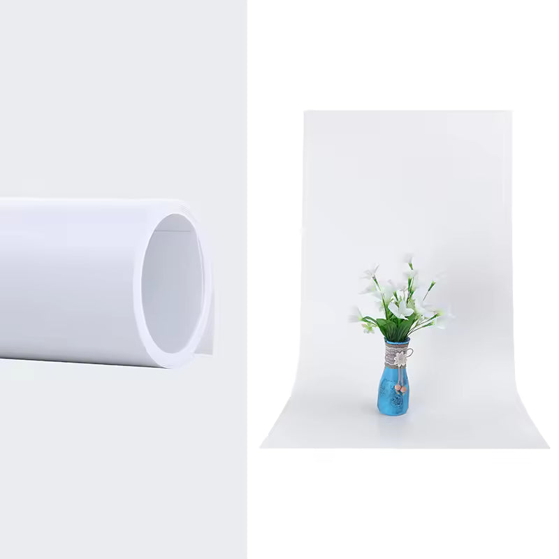 55×120cm Solid Matte PVC Waterproof White Photography Backdrop
