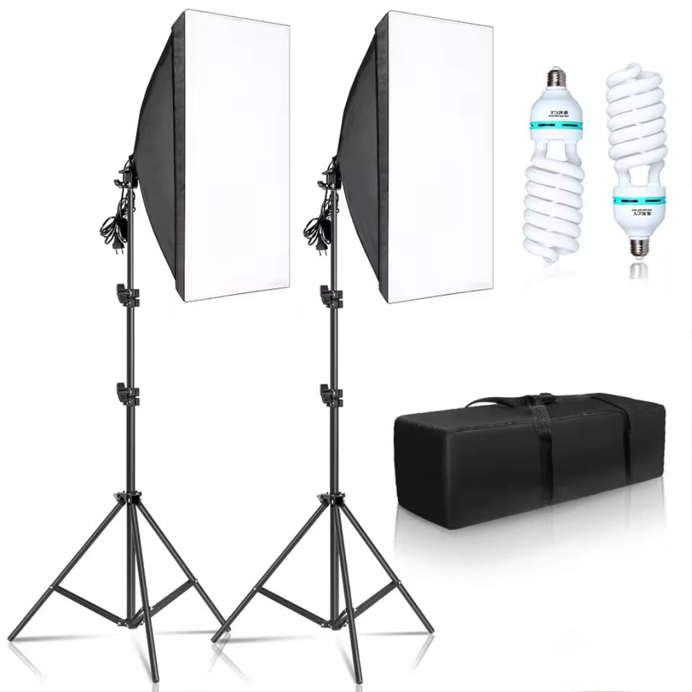 50x70CM Softbox Lighting Kit with E27 Bulbs – Professional Photo Studio Equipment