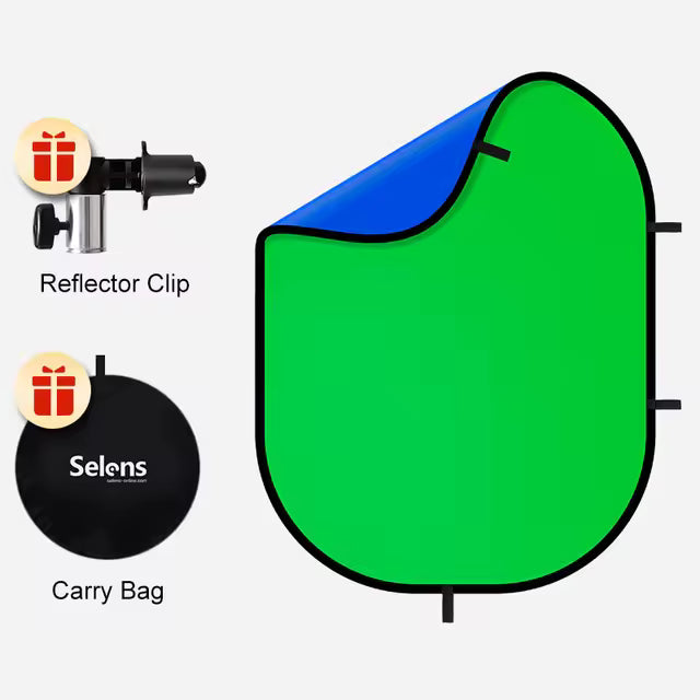 Selens Collapsible Portable Green & Blue Screen Backdrop for Photography