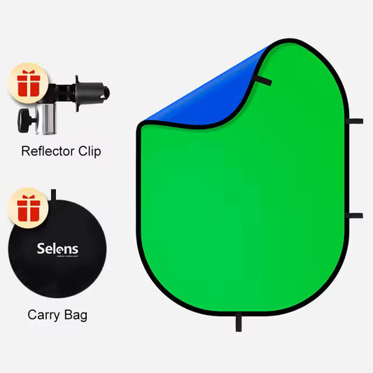 Selens Collapsible Portable Green & Blue Screen Backdrop for Photography