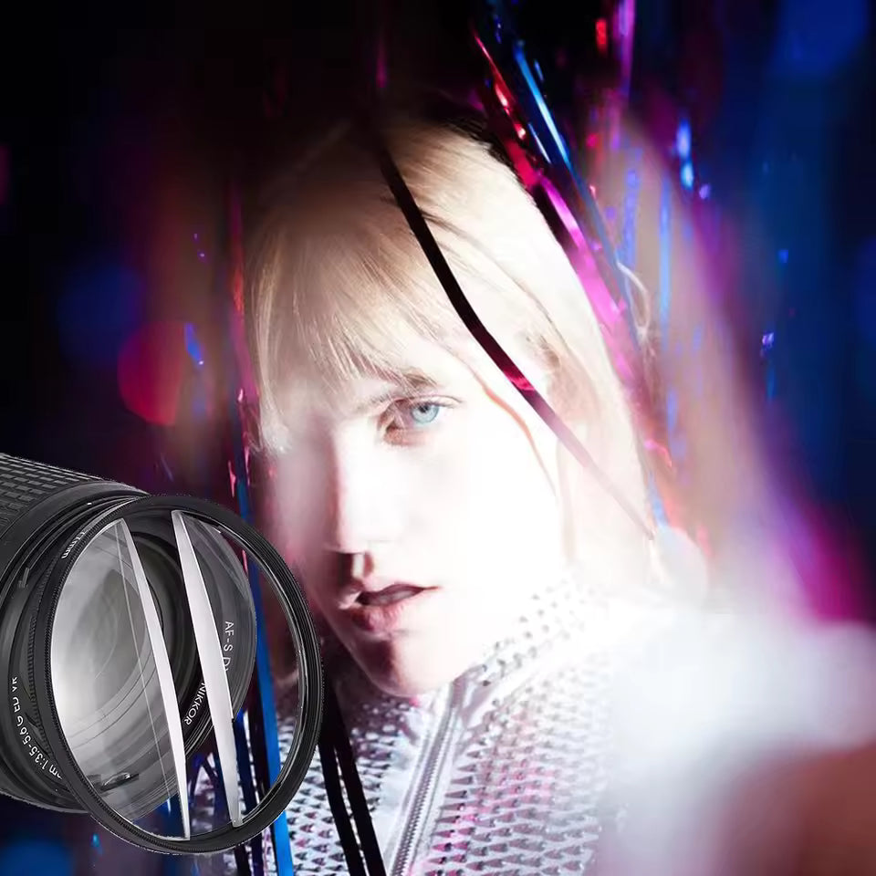 PUYI Kaleidoscope Prism Filter 52–82mm Glass Lens for DSLR SLR Cameras